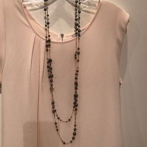 Stella & Dot pearl bead long strand necklace